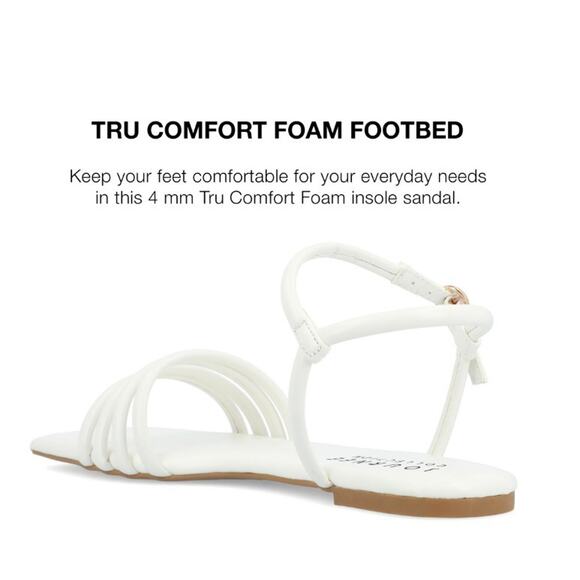 Journee Collection Women's Lyddea Multi Strap Sandals White Size 8 - Picture 4 of 4